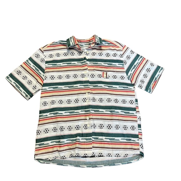 Vintage 90s Cabin Creek Southwest western Aztec festival button down med… - Picture 1 of 9